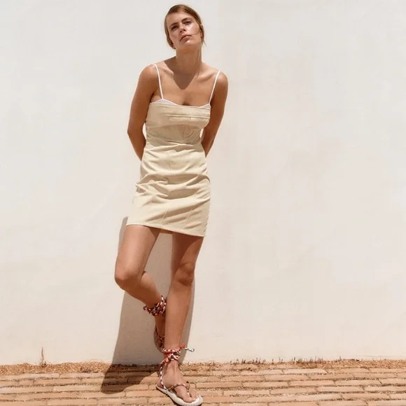 ZARA COMBINATION SHORT DRESS - Picture 1 of 9